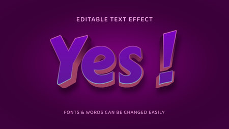 Yes violet simple editable 3d text effect