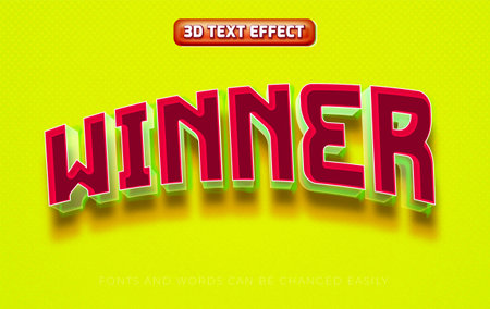 Winner headline 3d editable text effect style
