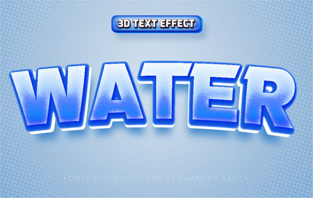 Water blue 3d editable text effectのイラスト素材
