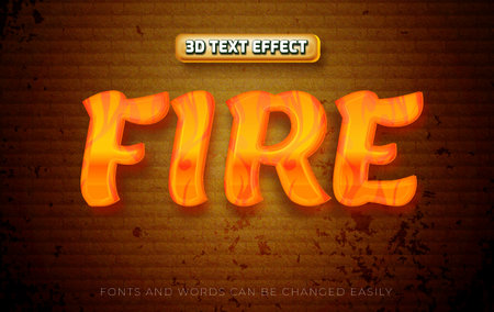 Fire 3d editable text effect styleのイラスト素材