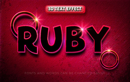 Ruby red 3d editable text effect styleのイラスト素材