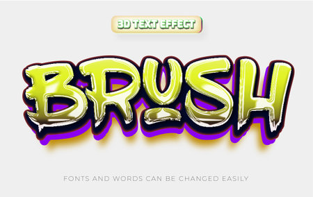 brush 3d editable text effectのイラスト素材