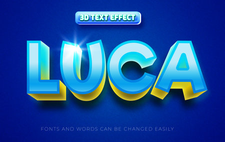 3d editable text effect style