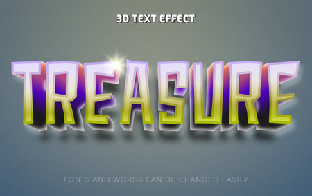 Treasure hunt 3d editable text effect styleのイラスト素材