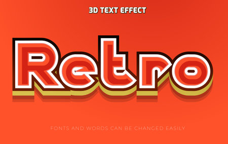 Retro red 3d editable text effect styleのイラスト素材