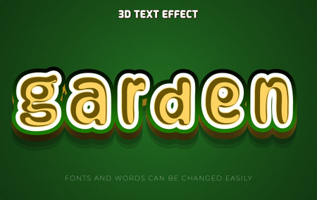 Garden bloom 3d editable text effect styleのイラスト素材