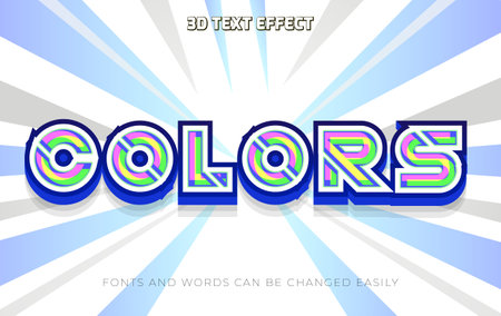 Colors multi 3d editable text effect styleのイラスト素材