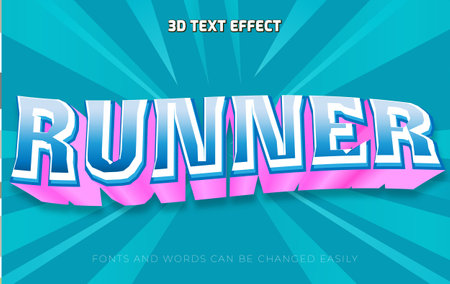 Runner 3d editable text effect styleのイラスト素材