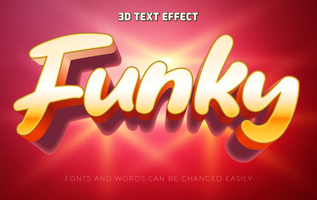 Funky colorful 3d editable text effect styleのイラスト素材