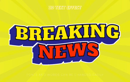 Breaking news retro 3d editable text effect styleのイラスト素材