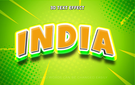 India 3d editable text effect styleのイラスト素材