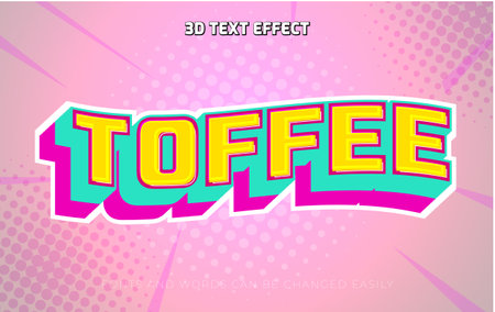 Toffee sweet 3d editable text effect styleのイラスト素材