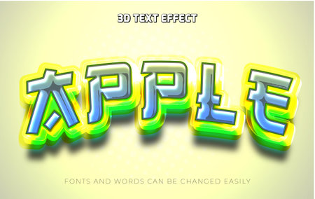 Apple 3d editable text effect styleのイラスト素材
