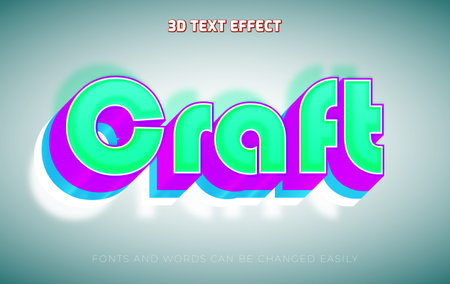 Craft fun 3d editable text effect styleのイラスト素材