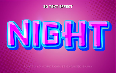 Night light 3d editable text effect styleのイラスト素材