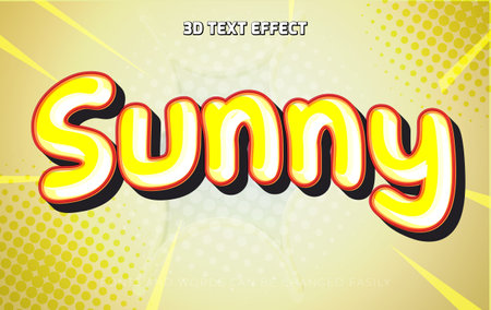 Sunny 3d editable text effect styleのイラスト素材