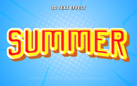 Summer punk 3d editable text effect styleのイラスト素材
