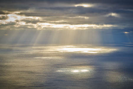 beautiful lights at the atlantic oceanの写真素材