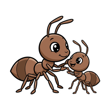 Ant and little baby. Vector illustration of an ant and baby.のイラスト素材