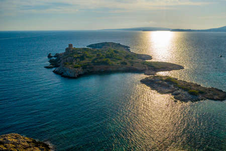 island at sunset