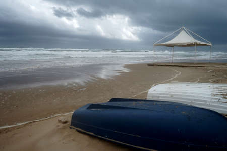 Little boats on the beach.の写真素材