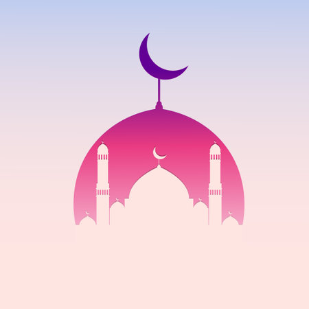 Silhouette pink mosqueのイラスト素材