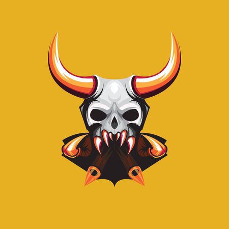 Skulls head logo premiumのイラスト素材