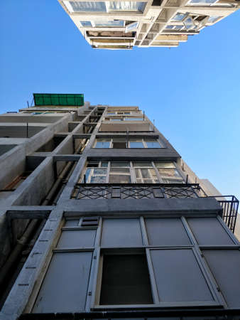Building point of view from ground to sky