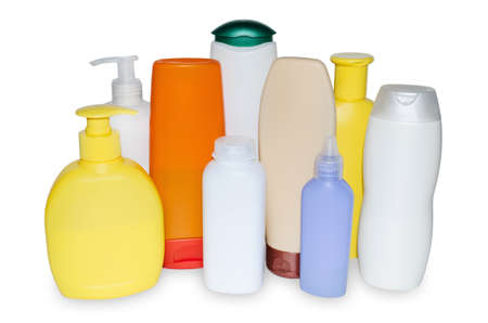 Hygiene products close up isolated on white background の写真素材