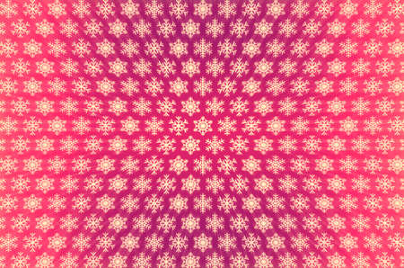 Pattern of light snowflakes painted on a pink background.の写真素材