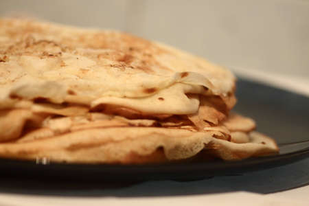 a pile of pancakesの写真素材