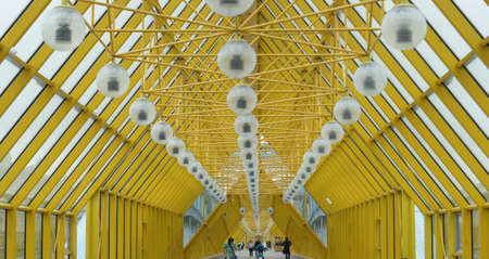 Yellow roof bridge in Moscowのeditorial素材