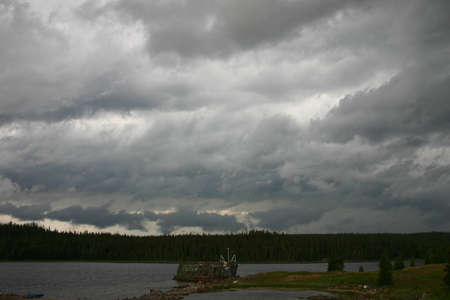 Gloomy sky before the stormの写真素材