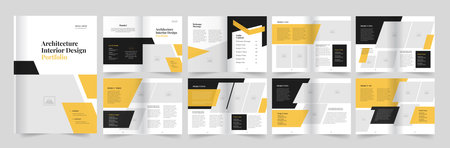 Architecture portfolio layout template designのイラスト素材