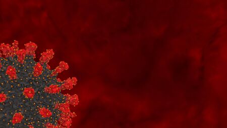 Coronavirus COVID-19 outbreak and coronaviruses influenza background as dangerous flu strain cases as a pandemic medical health risk concept with disease cells as a 3D renderの写真素材