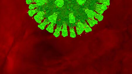 Coronavirus COVID-19 outbreak and coronaviruses influenza background as dangerous flu strain cases as a pandemic medical health risk concept with disease cells as a 3D renderの写真素材