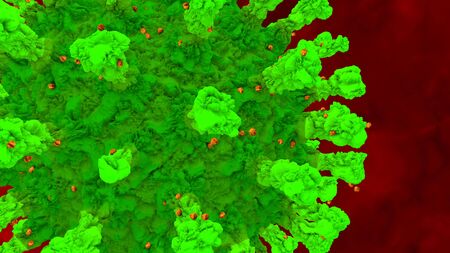 Coronavirus COVID-19 outbreak and coronaviruses influenza background as dangerous flu strain cases as a pandemic medical health risk concept with disease cells as a 3D renderの写真素材