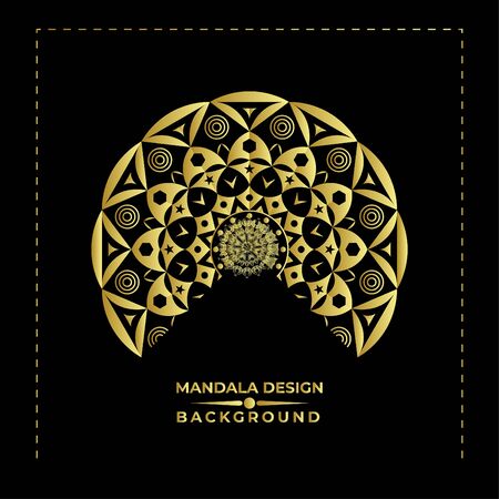 Golden Mandala Background Vector Design 3のイラスト素材