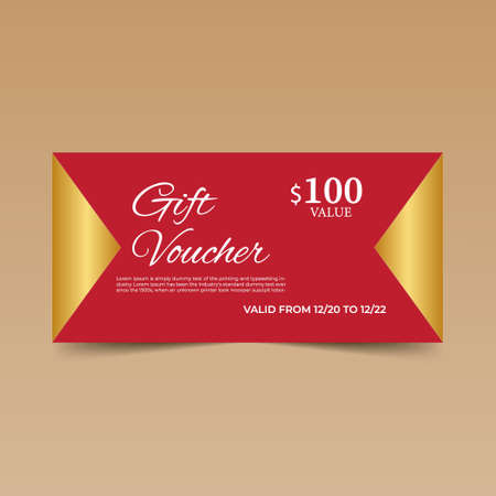 Red Gift Voucher Design Templateのイラスト素材