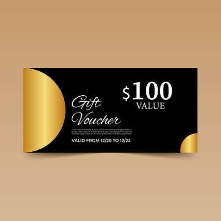 Black Gift Voucher Design Templateのイラスト素材