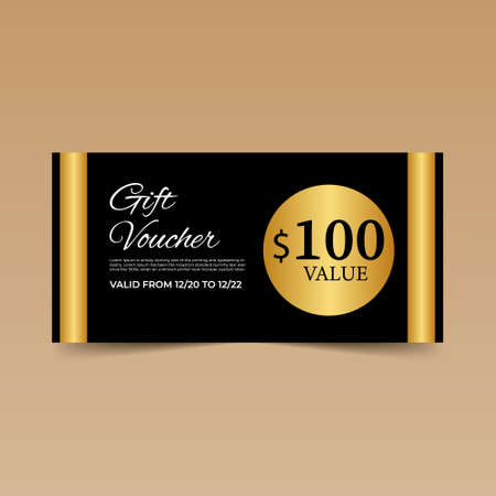 Black Gift Voucher Design Templateのイラスト素材