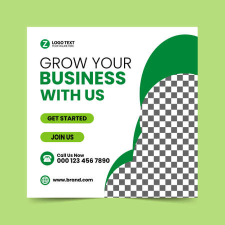 Green Social Media Post Design Templateのイラスト素材