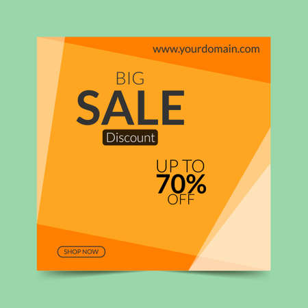 Yellow Social Media Post Design Templateのイラスト素材