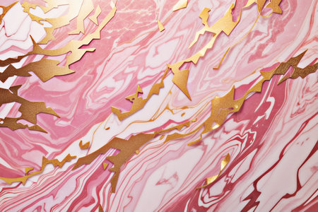 Marble abstract acrylic background. Marbling artwork texture. Agate ripple pattern. Gold powder.の素材