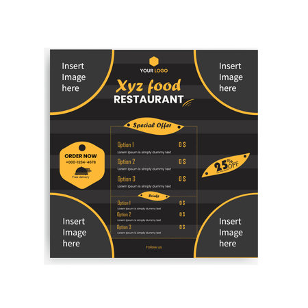 Social Media Food Menu Post Template and Bannerのイラスト素材