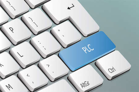 PLC written on the keyboard buttonの写真素材