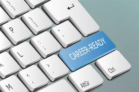 Career-Ready written on the keyboard buttonの写真素材