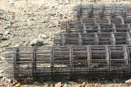 steel rebar component in a construction site