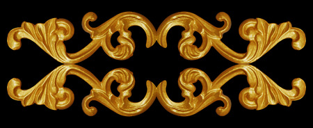 Ornament elements, vintage gold floral designsの写真素材