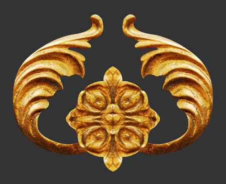 Ornament elements, vintage gold floral designsの写真素材